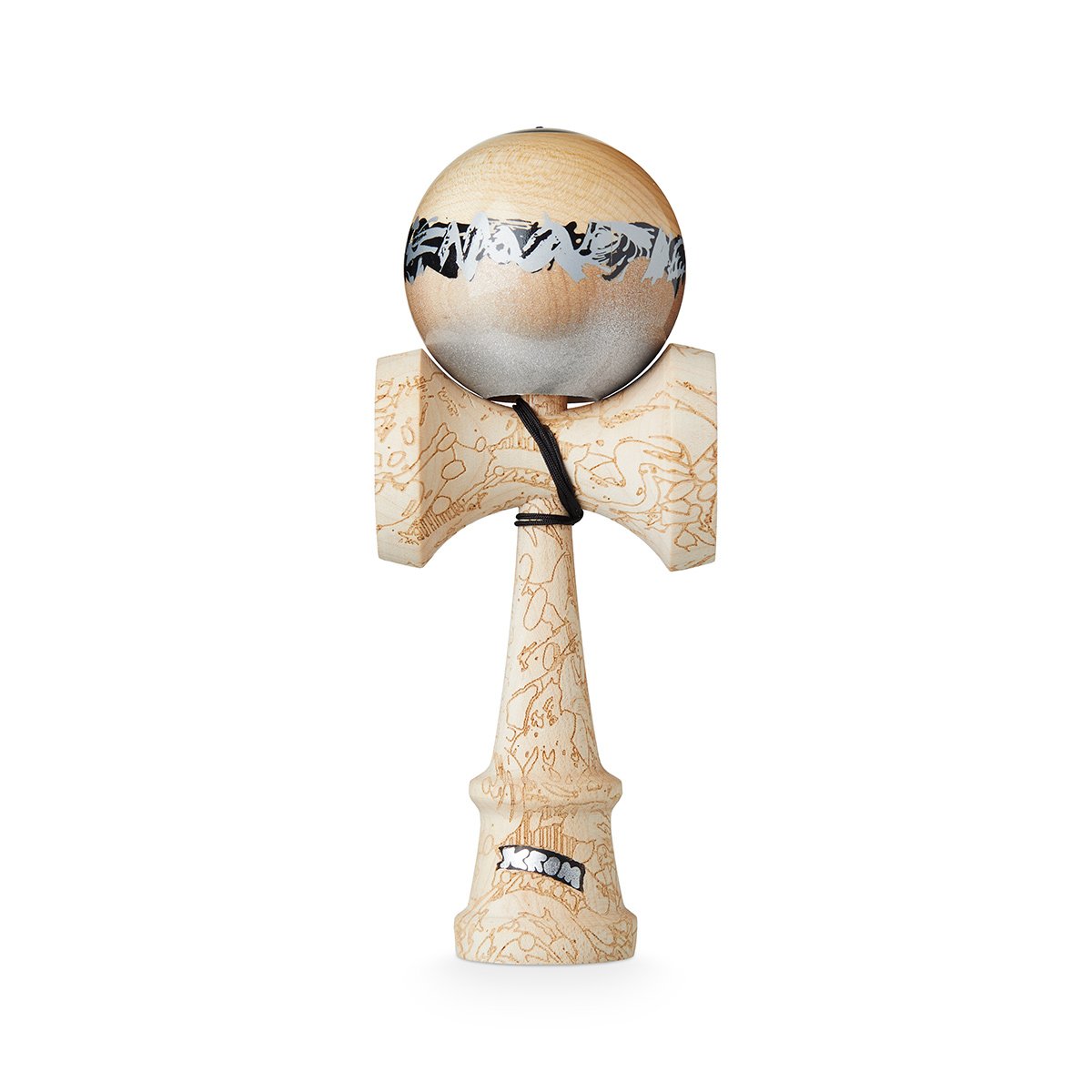Kendama Jouet D'adresse En Hêtre - Motif Noir Et Bleu - Pour Enfants (à Partir De 8 Ans) Et Adultes - Sport Et Jeu En Extérieur
